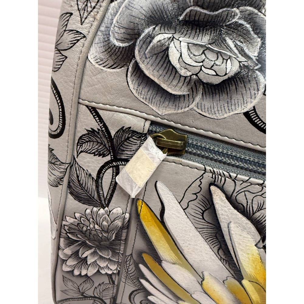 Anuschka Hand-Painted Leather Hobo PURSE w/ Coin Pouch $299.00 GUARDIAN ANGEL - Picture 6 of 13